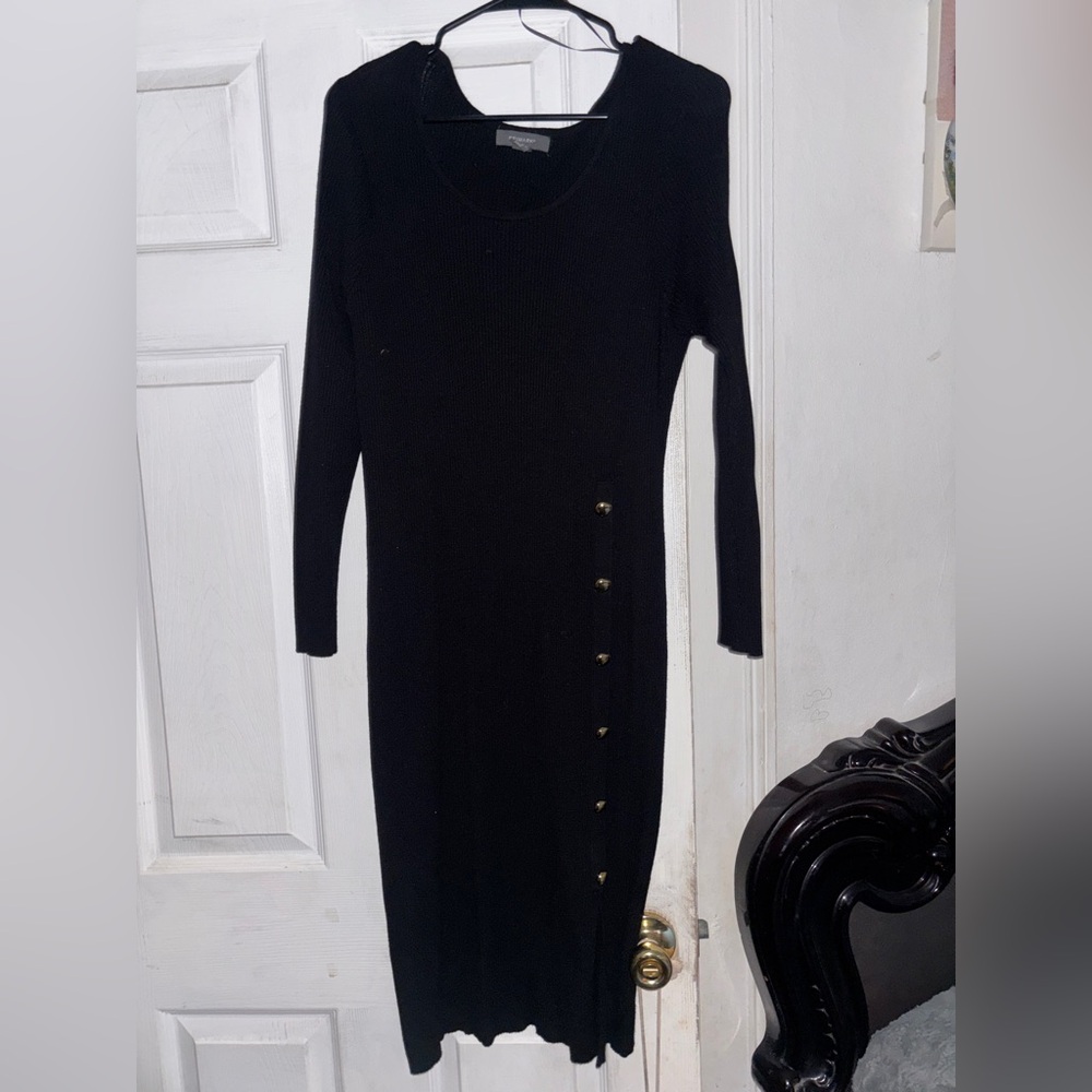 Elegant Black Long Sleeve Dress